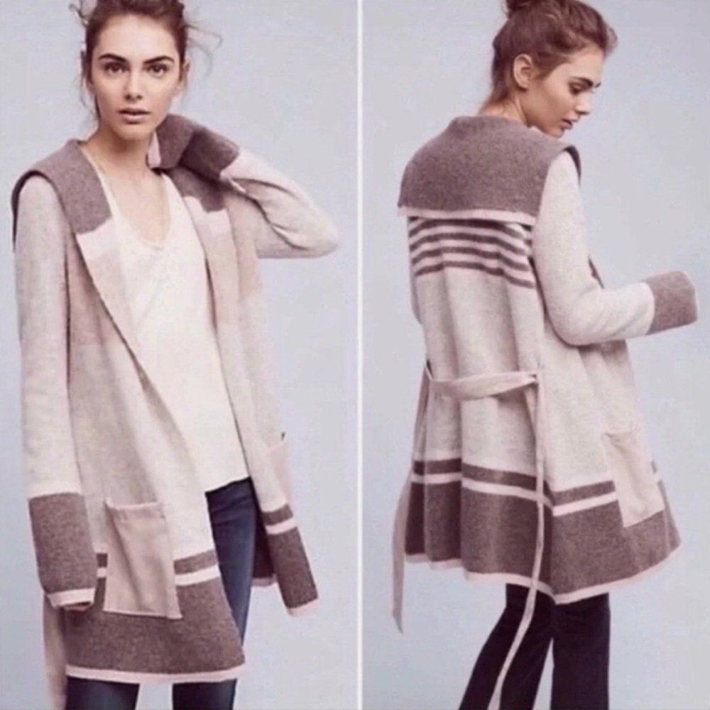 Anthropologie Angel of the North Boiled Wool Sweater Cardigan